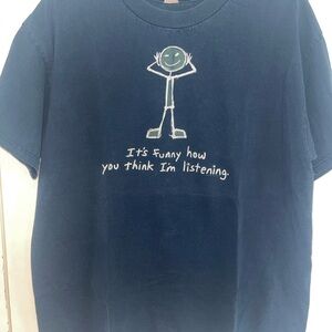 Men’s Navy Graphic Tee "It's Funny How You Think I'm Listening"